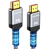 Snowkids Short 8K HDMI Cable 3.3ft 2.1, Ultra High Speed 48Gbps HDMI-Lead Cord 8K 60Hz 4K 120Hz, HDCP 2.2&2.3, HDR, eARC Comp