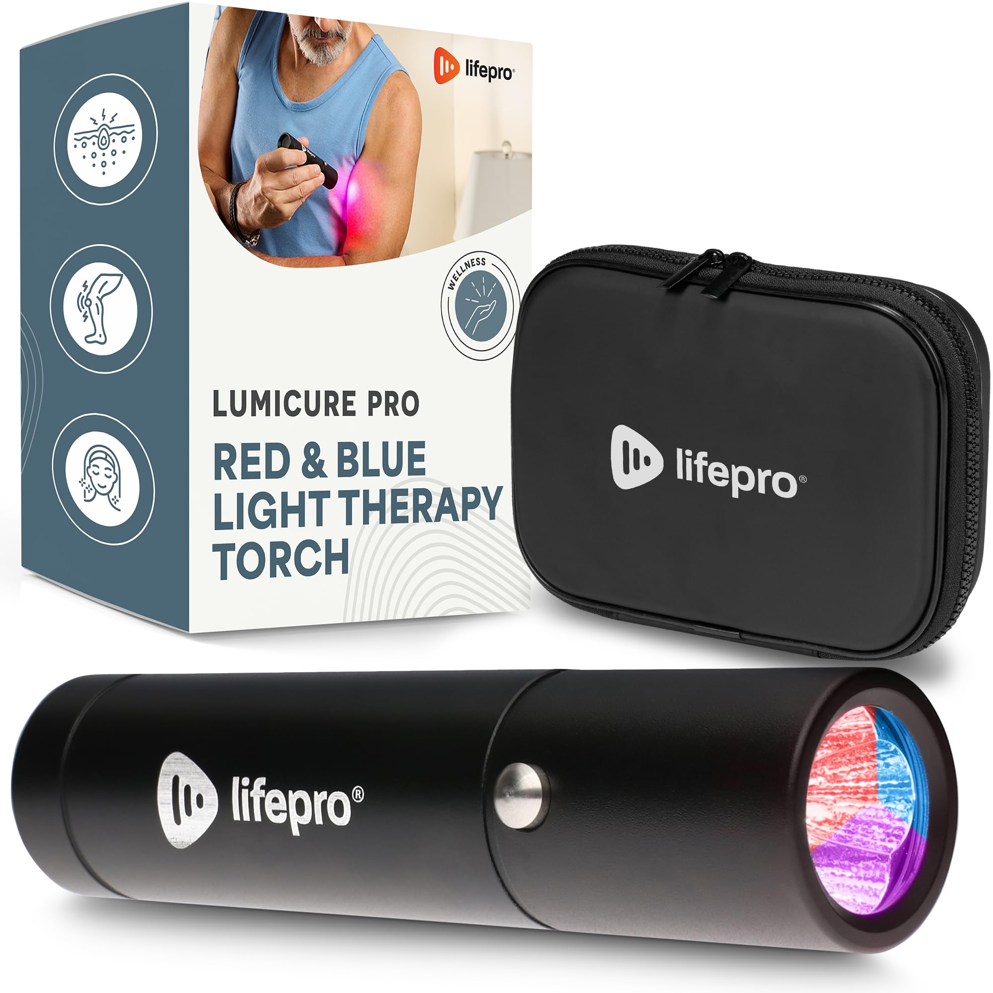 Lifepro Infrared & Red Light Therapy Device for Joints & Muscles Pain Relief, Portable Near Infrared Light for Body & Face Inflammation, Compact & Effective Design - Use 3 wavelengths