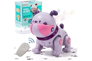 Zreswap Robot Pets Toy for Girls and Boys Toddler Toys Remote Control Robot Dog Toy with Touch Interaction, Recordable, Soothing Music Mode, LED Light, Gift for Kid