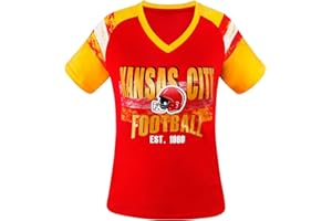 Geneisteck Womens Football Fans V Neck City Raglan T-Shirts