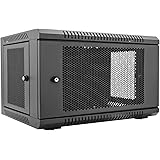 V7 RMWC6U-1N 6U Wall Mount Rack Cabinet Enclosure (Fully assembled, vented door, adjustable mounting rails, cold rolled steel