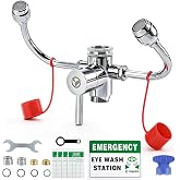Yeipower Eyewash Staion Sink-Faucet Attachment-Kit - Faucet Mounted Emergency Eye wash Staion OSHA Approved First Aid Eye Flush Unit