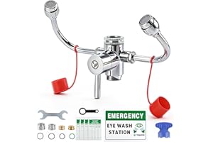 Yeipower Eyewash Staion Sink-Faucet Attachment-Kit - Faucet Mounted Emergency Eye wash Staion OSHA Approved First Aid Eye Flu