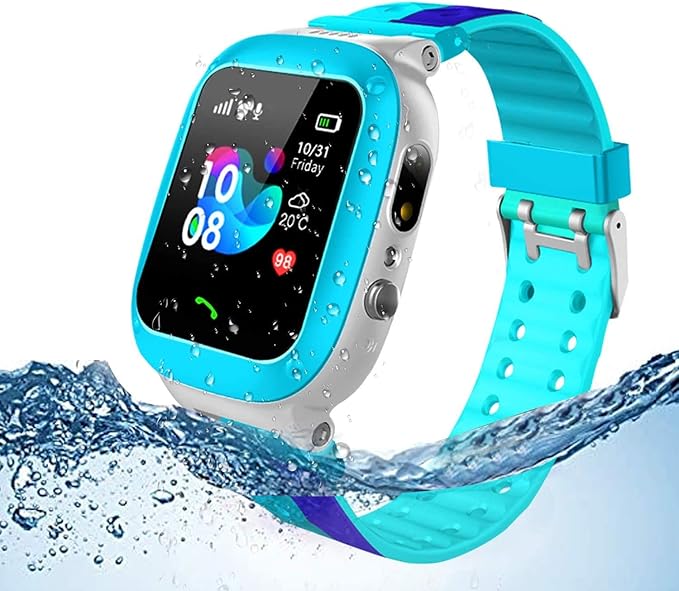 Jslai Kids Smart Watch Phone Lbs Tracker Waterproof Smartwatch For 3 12 Boys Girls With Sos Call Camera Touch Screen Game For Childrens Birthday Gift Holiday Blue Amazon Co Uk Electronics