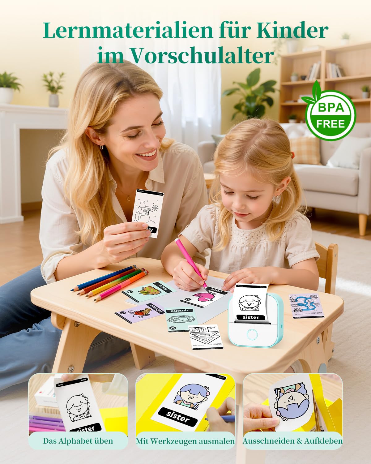 Mini Drucker T02 Mini Drucker für Smartphone Fotodrucker Mini Thermodrucker 4