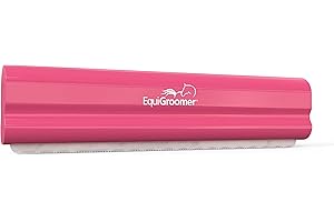 Large Pink EquiGroomer Self-Cleaning Deshedding Grooming Horse Tool Brush Curry Comb Gently Removes Shedding Loose Hair, Dust