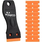 Perco Plastic Non-Scratch Razor Blade Scraper with 10 Extra Plastic Blades