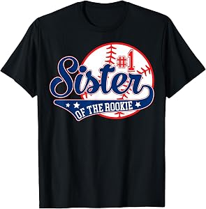 Sister of Rookie 1st Birthday Baseball Theme Matching Party T-Shirt