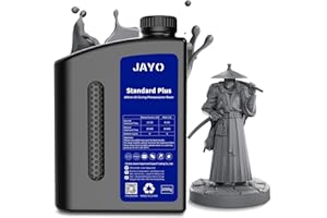 JAYO 3D Printer Resin 2KG, Upgraded Standard Plus 3D Printer Resin, 405nm UV Fast Curing Photopolymer 3D Resin for LCD DLP SLA 3D Printer, Higher Precision & Stronger Toughness, Dark Grey 2000g