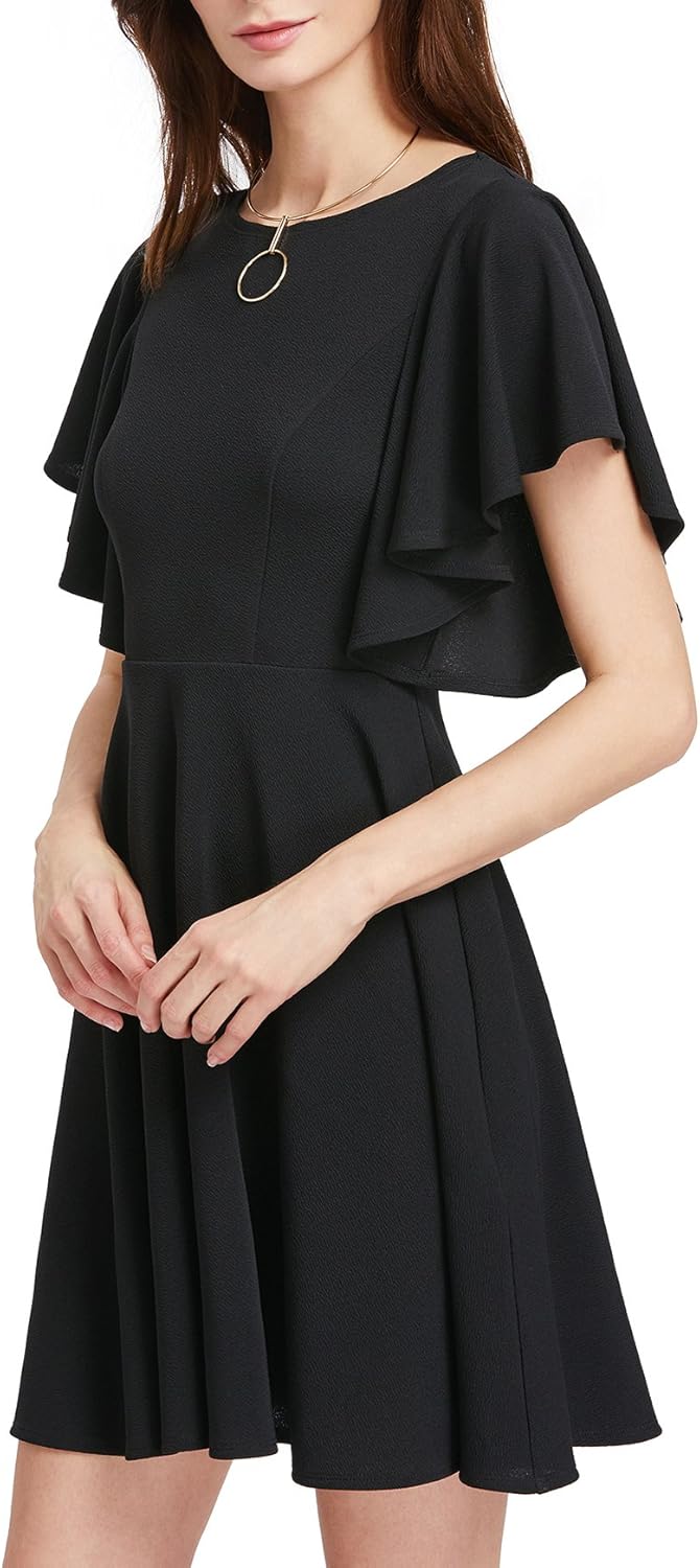 Romwe Women's Stretchy A Line Swing Flared Skater Cocktail Party Dress at  Women’s Clothing store
