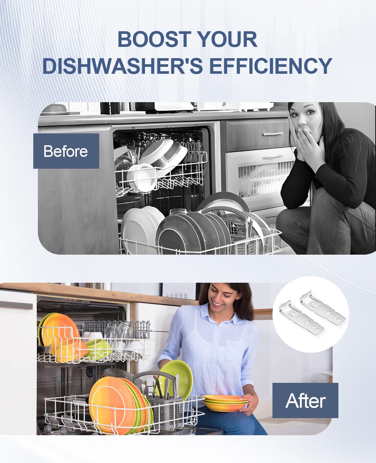Dishwasher Mounting Bracket Compatiable with GE Series Dishwasher, WD01X27759 Undercounter Dishwasher Mounting Clips Kit with Screws Replacement Parts 2 Pack