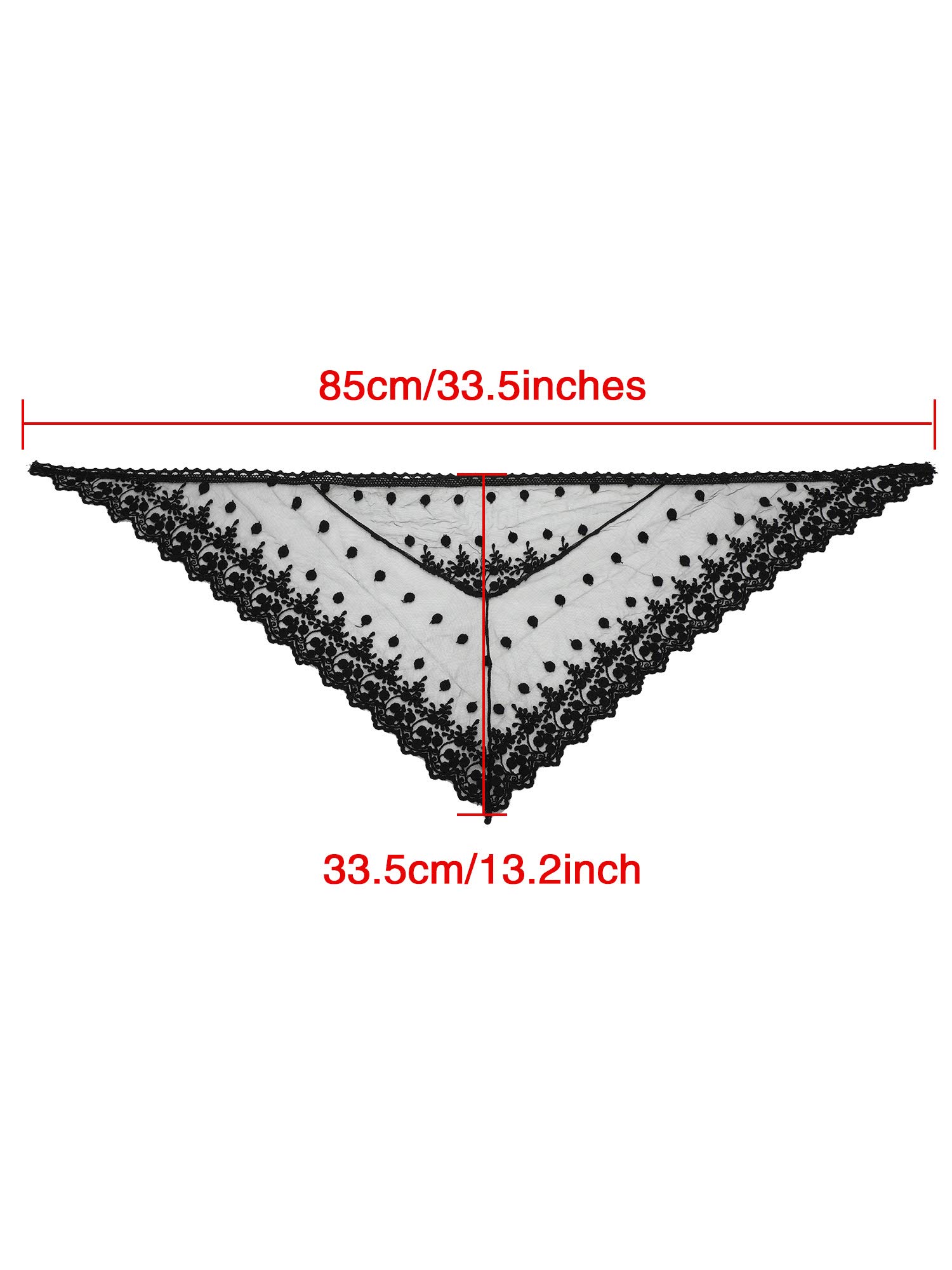 2 Pieces 1950s Retro Lace Scarf Triangle Neck Scarf Embroidered Lace Wrap Hair Wrap for Women 2 Pieces 1950s Retro Lace Scarf Triangle Neck Scarf Embroidered Lace Wrap Hair Wrap for Women