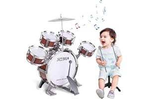 Kids Drum Set for Toddler, Toddler Jazz Drum Kit Toys Percussion Musical Instruments Toy Ages 3-5 Early Education Christmas B
