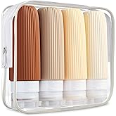 Mrsdry Travel Bottles for Toiletries, Tsa Approved 3oz Portable Travel Bottles, BPA Free Leak Proof Squeezable Silicone Trave