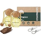 GAGINGOOLD Car Air Freshener Hanging 2 Pack, Sandalwood Scent Essential Oil Diffuser Long Lasting Up to 150 Days, Cute Car Accessories with 2 Vent Clip for Women Men Gift, Odor Eliminator