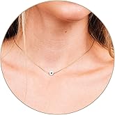 Tooliks Evil Eye Choker Necklace - Gold Filled or Sterling Silver, Round or Marquise Eye, Minimalist Good Luck Jewelry