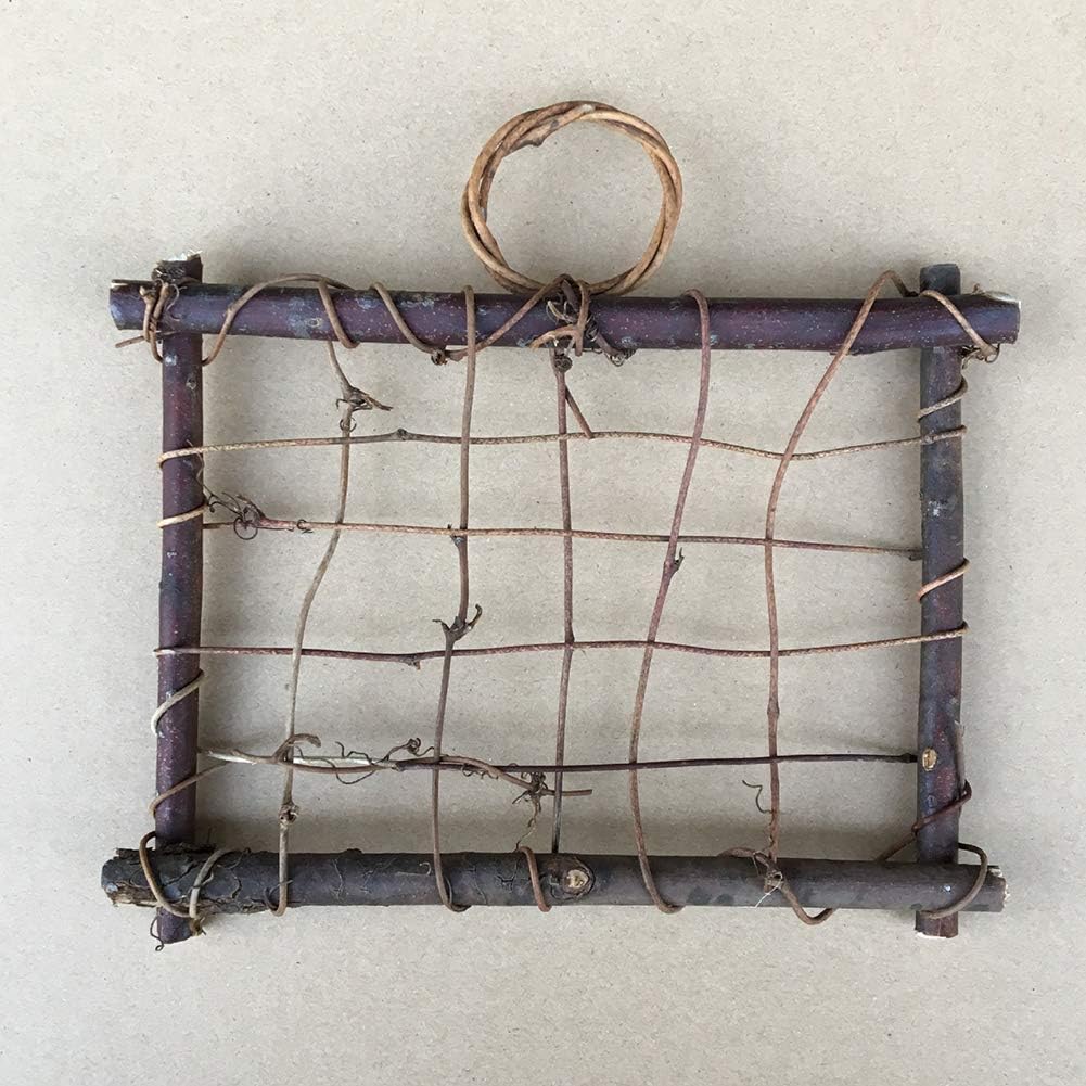 Air Plant Frame Holder Air Plant Rattan Frame Tillandsia Holder Wood Wall Frame Planter for Home Decor(Plants are not Included)