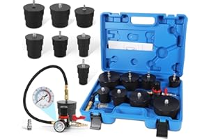 TYRAREX Turbo System Leakage Tester Kit with 4 Pairs of Stepped Adapters 1-3/8" to 3-1/2", Turbocharger Boost Leak Tester Kit for Most Vehicles