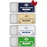 THEMANCODE Solid Cologne for Men, Mens Cologne Gift Set, 4 Pack | Stocking Stuffers for Men, Solid Perfume with Sandalwood, Vetiver, Cedarwood, Clary Sage Scents, Christams Gifts for Men