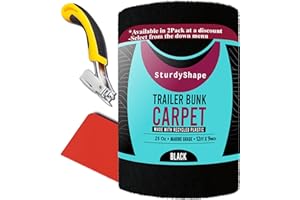 SturdyShape Boat Trailer bunk Carpet Kit 12x9, Black Marine Carpet Bunker Covers for Boat Trailers, Lift Runners and Jetski