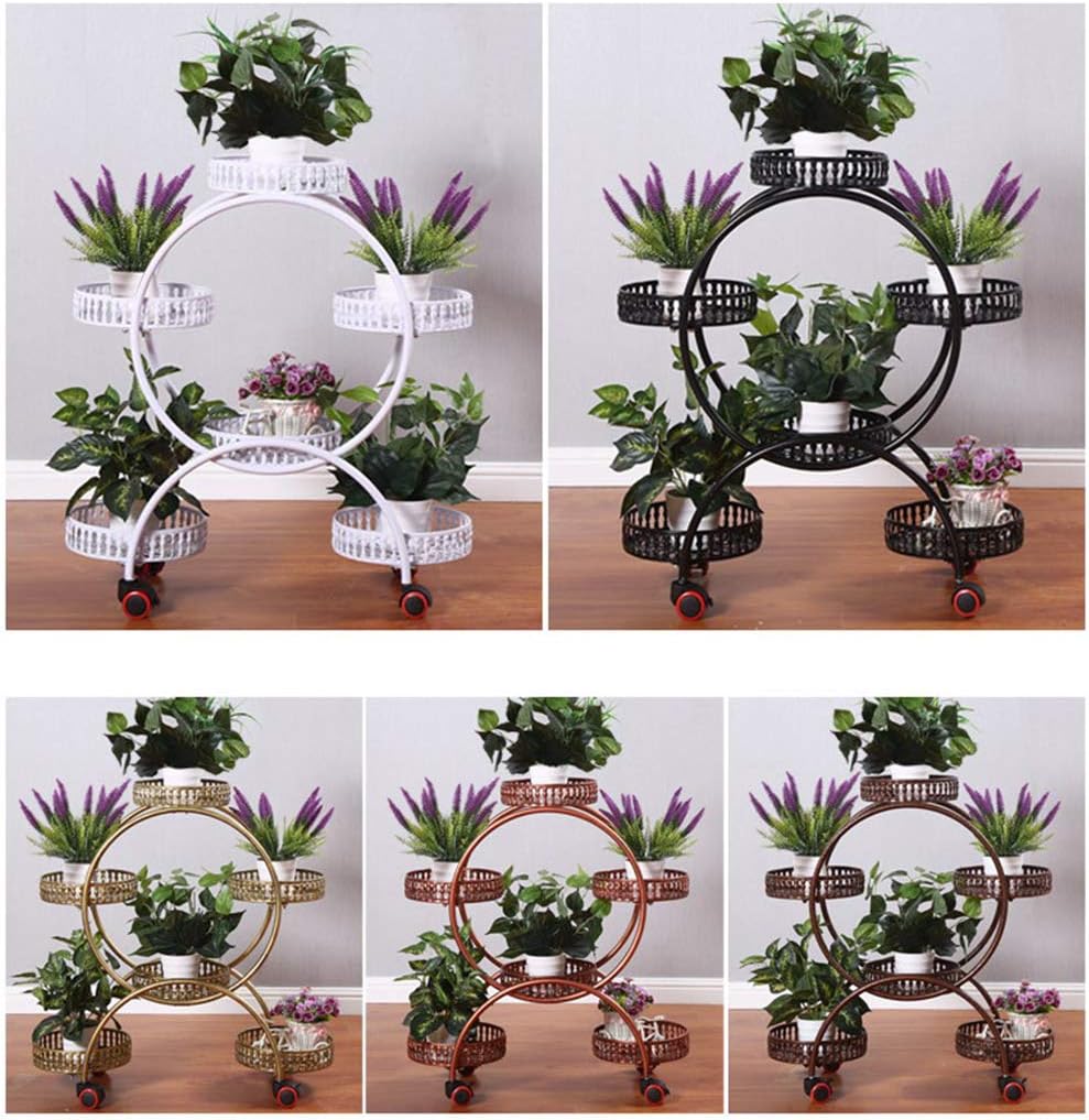 ZRHJ Soportes para Plantas para jardín, Metal macetas estanteria ...
