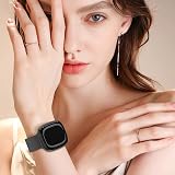 Yoohoo Strap for Fitbit Versa 3 4 Sense 2 Stainless Steel Double Magnetic Clasp view 5