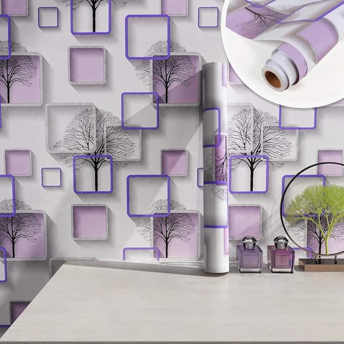 SV COLLECTIONS Purple Peel and Stick Wallpaper 200 * 45cm - 9 sqft