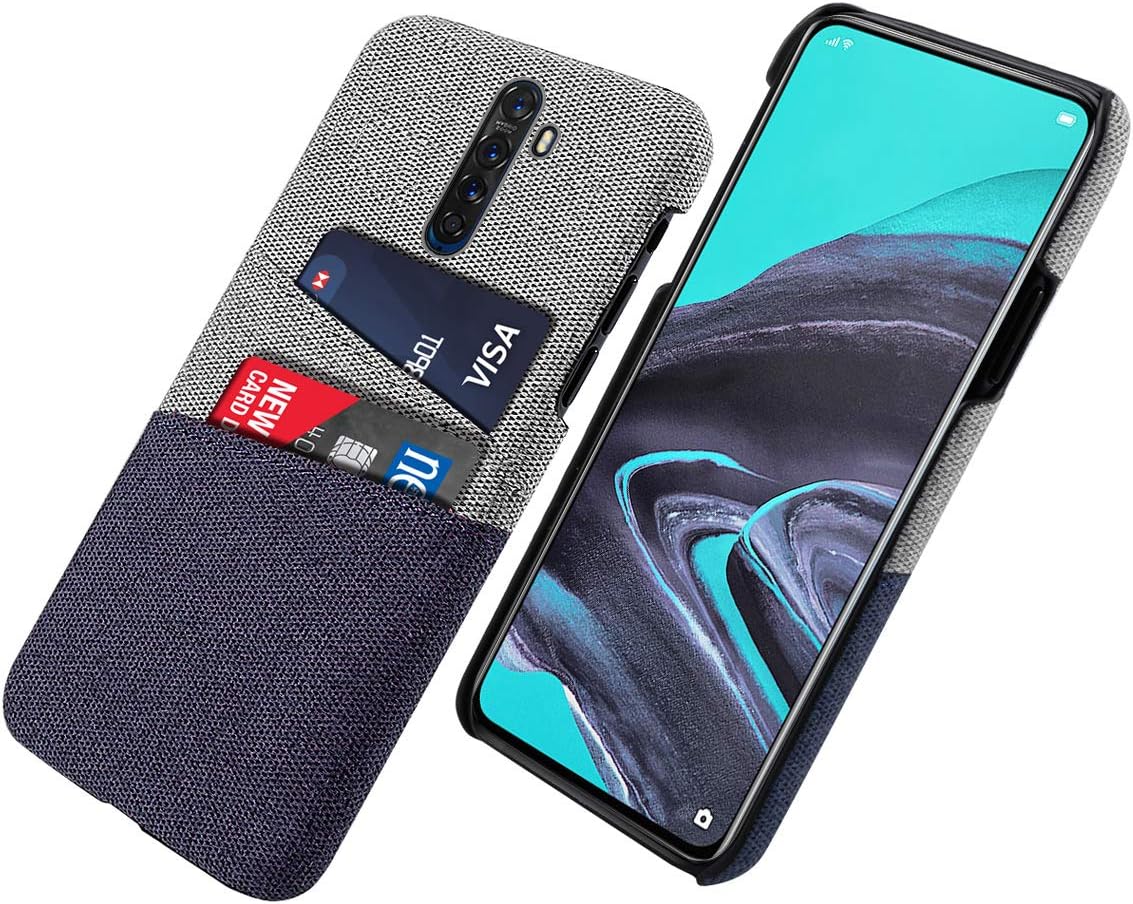 fitmore Compatible with Oppo Reno 2 case, Premium PU Cover Shockproof Protection with Anti-Slip Anti-Scratch Cover for Oppo Reno 2 (Blue)