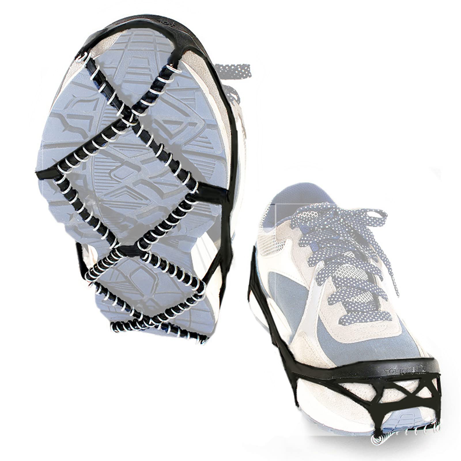 Anti Slip Snow Grips Ice Cleat Spike Walk Traction Anti Slip Stainless Steel Spikes for Boots Shoes, Suitable for Outdoor Walking Jogging Climbing and Hiking on Snow Ice Mud and Wet Grass