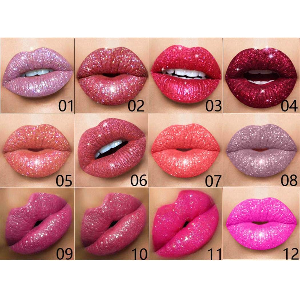 Xixou Shimmer Lip Gloss Metal Lipstick Primers Waterproof Moisturizing Liquid Lipstick Long Lasting Glitter Lip Tints