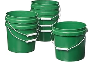 Consolidated Plastics 2 Gallon Food Grade Buckets, BPA Free Container Storage, Durable HDPE Pails, Made in USA (6 Pack, Green) - NO LIDS