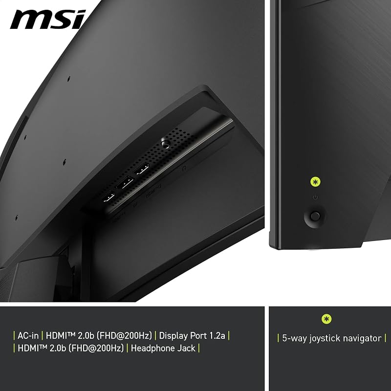 MAG 276CFA E20 27-Zoll-FHD-1500R-Gaming-Monitor, 1920 x 1080 Rapid VA, 200 Hz, 0,5 ms, HDR-fähig, AMD FreeSync Premium, Augenschutz, AI-Vision, HDMI 2.0b, DP 1.2a, Vesa-Halterung, schwarz