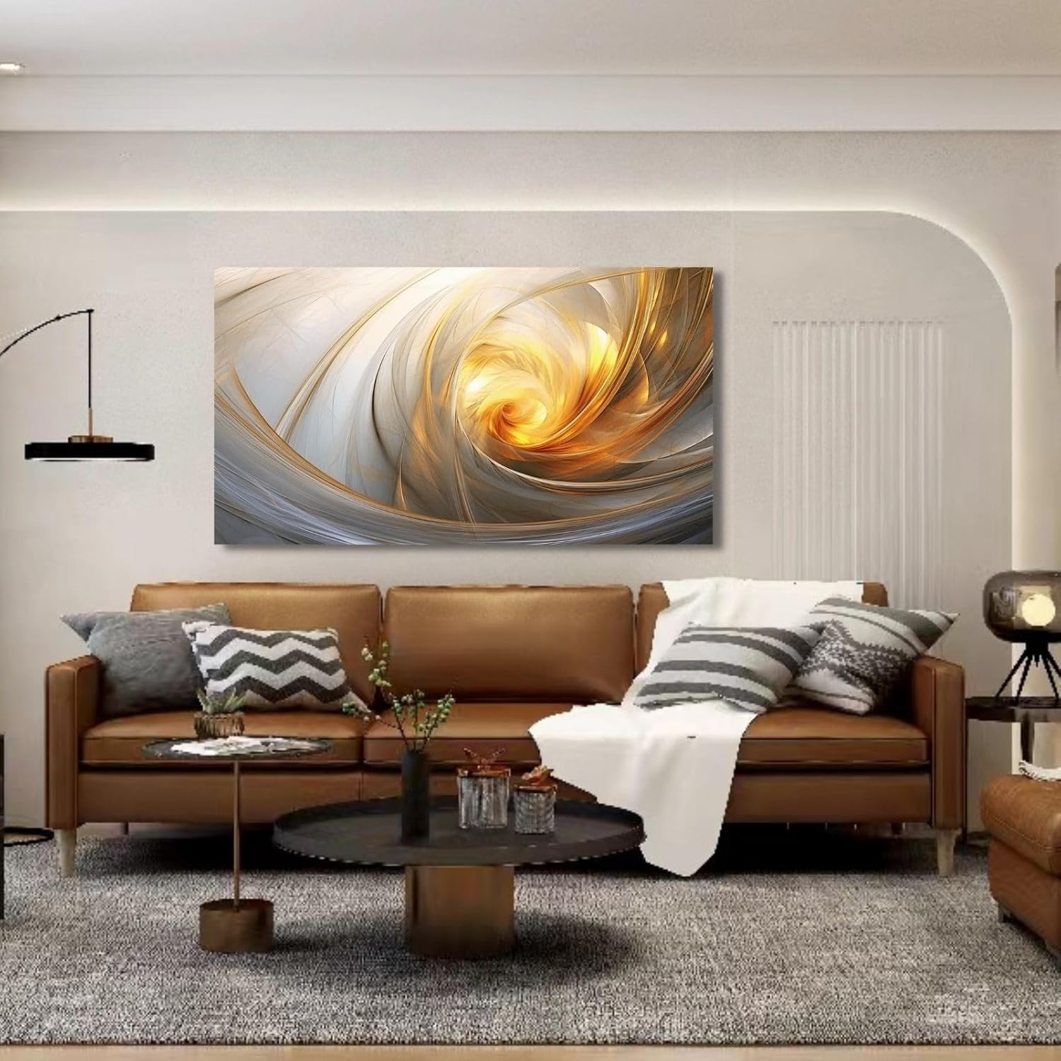 Paintings - Abstract Canvas Wall Art Gold Abstract Art Gold Artwork Line Drawing Living Room Canvas Wall Art Gold Canvas Wall Art (framed, 48