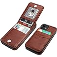 KIHUWEY For IPhone 12 Pro Max Case Wallet Compatible With MagSafe Wireless Charging, Credit Card Holder, RFID Flip Leather Magnetic Clasp Kickstand Heavy Duty Protective Cover 6.7 Inch (Brown - View #8