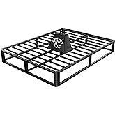 Firpeesy Upgrade Anti Bending and Round Corner Legs 10 inch Metal Queen Bed Frame 3500 LBS Heavy Steel Slats Support Platform Bed Frames No Box Spring Needed Platform Noise Free Easy Assembly