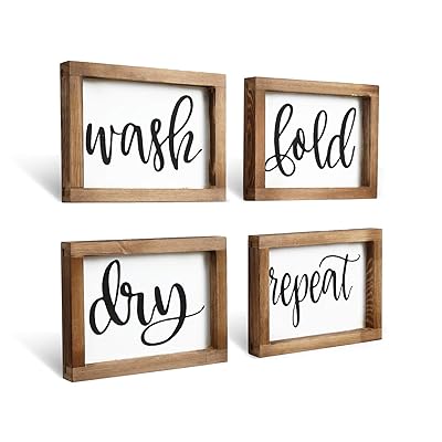 Buy Mokof Laundry Room Decor Wash Fold Dry Repeat Mini Signs Set Of 4 Farmhouse Laundry Room Sign Framed Wood Wall Art Laundry Shelf Decor 8 X 6 Online In Switzerland B08qn35bx2