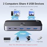 UGREEN USB 3.0 Switch 2 In 4 Out 3 USB A Cables Remote Sharing view 2