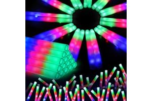 SHQDD 46PCS Foam Glow Sticks, Foam Light Up Sticks with 3 Modes Colorful Flashing, Glow Stick Bulk Party Pack, Glow in Dark Party Supplies, LED Foam Sticks Bulk for Wedding, Raves, Concert, Halloween