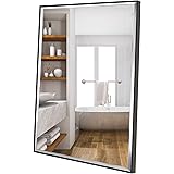 Amazon Brand – Pinzon Large Makeup Vanity Mirrors, Wall Mirror for Bathroom Living Room Bedroom, 36x24 Inch, Black
