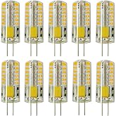 RAYHOO 10pcs G4 LED Bulbs JC Bi-Pin Base Light Bulbs 3W AC/DC 12V 20W-30W T3 Halogen Bulb Replacement Landscape Bulbs(Warm White 3000K)