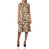 HALSTON Womens Sleeveless High Neck Belted Scuba Dress