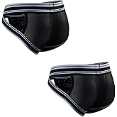 JOCKMAIL 2PCS/PACK Mens Briefs Underwear Wide Belt Mesh Athletic Sport Underwear Briefs