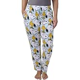 Peanuts Women Snoopy Pants Lounge Pajama Bottoms PJs Woodstock Blue Cotton