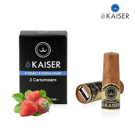 eKaiser Elektronische Zigarre 2er Pack Cartomizer | Strawberry Flavour E Zigarre E Shisha Einweg 30/70 VG/PG Premium-Geschmac