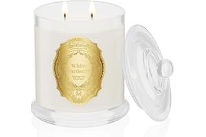 M&SENSE White Gardenia Candles for Home Scented, 2 Wick 12.7oz Soy Wax Candles Non Toxic,70 Hours Long Burning,Luxury Candles Gift for Stress Relief, Meditation, Yoga