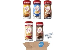 Coffee Mate Powdered Creamer Snack Peak Variety Gift Box – Hazelnut, Chocolate Crème, Original, Caramel Latte and French Vanilla