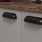 KMS Agora Pulls - Elegant Black Cup Drawer Pulls