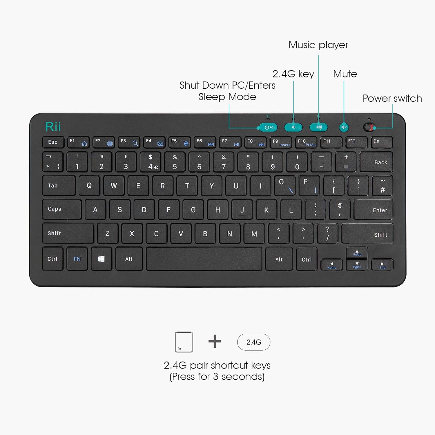 Wireless Keyboard and Mouse Set, Keyboard and Mouse with Ultra-slim Size UK Layout Compatible with PC, Laptop, Computer - Image 5