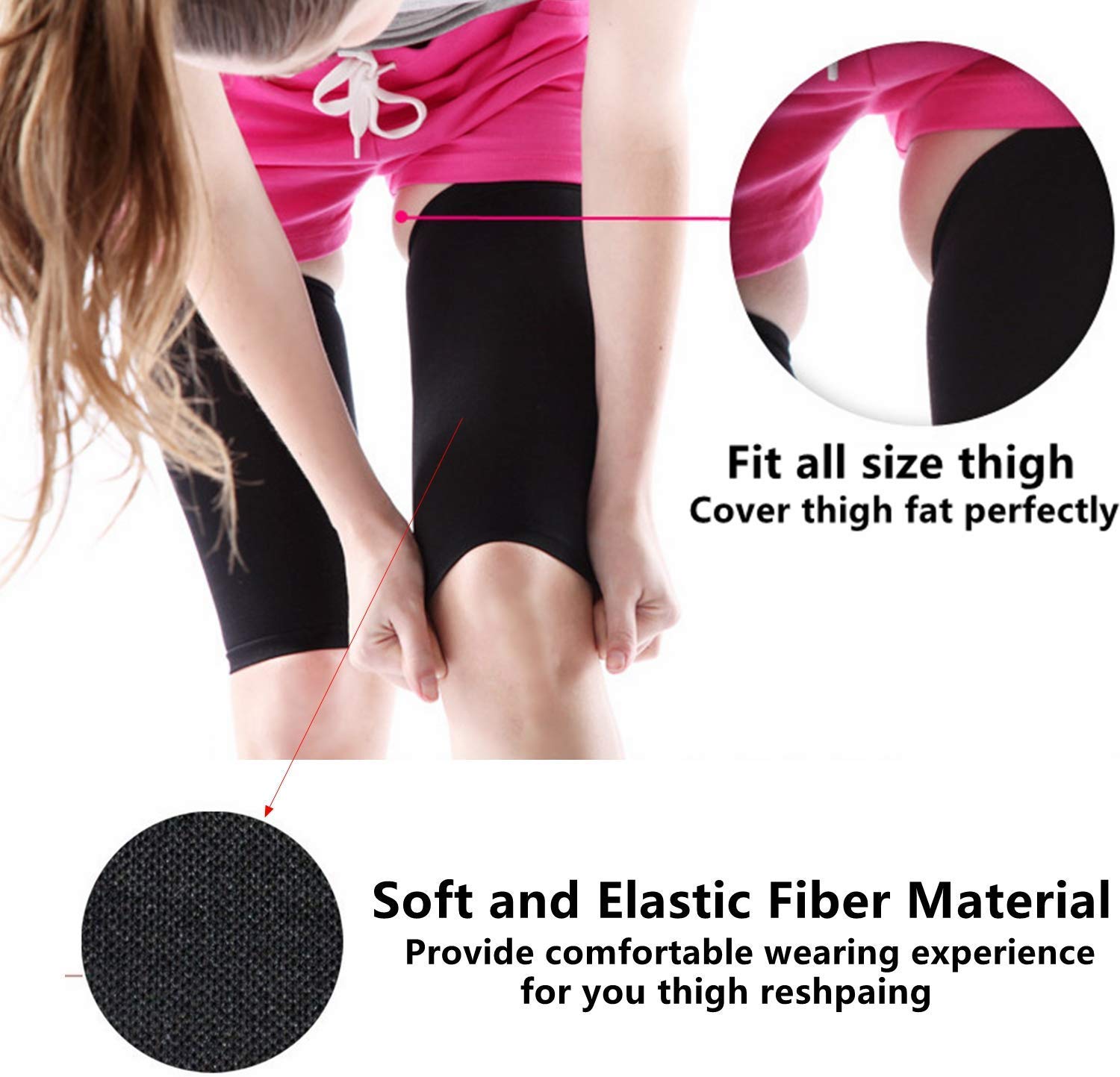 Women Thigh Shaper Compression Sleeve Slimming Thigh Leg Shaper Wrap Ultra Soft Thin Weight Loss Thigh Trainer Sleeve Shapewear For Women Lady Gym Workout Home Yoga Sauna Suits
