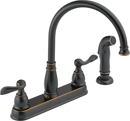Delta Faucet Windemere 2 Handle Kitchen Sink Faucet With Side